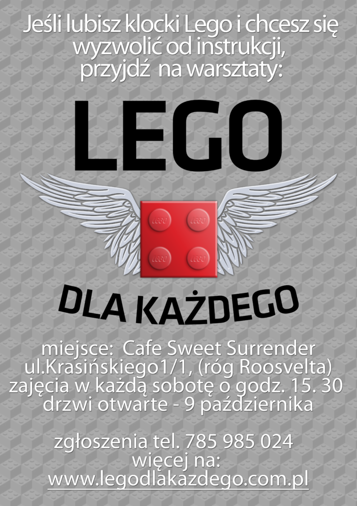 Warsztaty Lego autorstwa Tymoteusza Górskiego - plakat -format A4