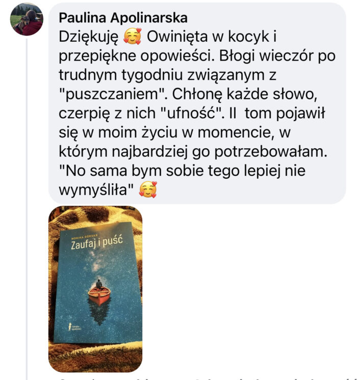 Znakomita opinia czytelniczki o książce Zaufaj i Puść dr Moniki Góskiej